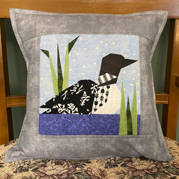 Loon Pattern Paper Loon on the Lake Paper Pieced Block Pattern in PDF - Etsy