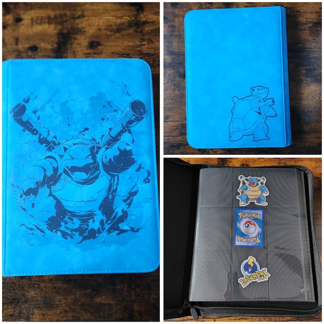 blastoise card binder Pokmon Blastoise Wartortle And Squirtle Laser Engraved 360 SLOT Ringless Binder