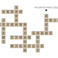 Personalized Family Name Sign, Crossword Scrabble Print, Custom Family ...