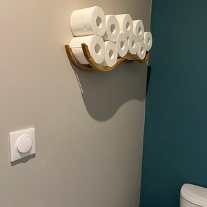 Windspeed Porte-rouleau de papier toilette 2 en 1 avec étagère, support  mural pour salle de bain et cuisine (noir) : : Bricolage