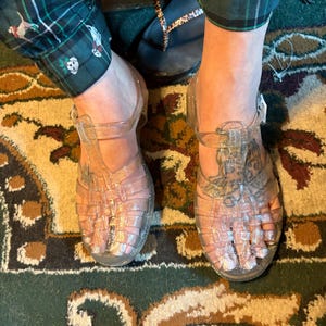 Original French Jelly Shoes - Silver Glitter Jelly Sandals