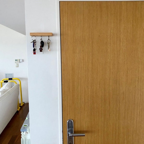 Magnetic Key Holder // Wood Floating Shelf // Key Rack With Neodymium ...