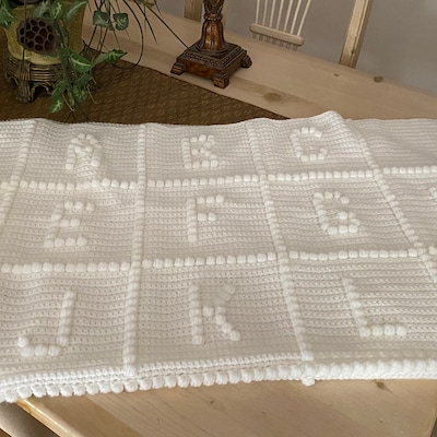 ABC Blocks Crochet Baby Blanket/baby Shower Gift - Etsy