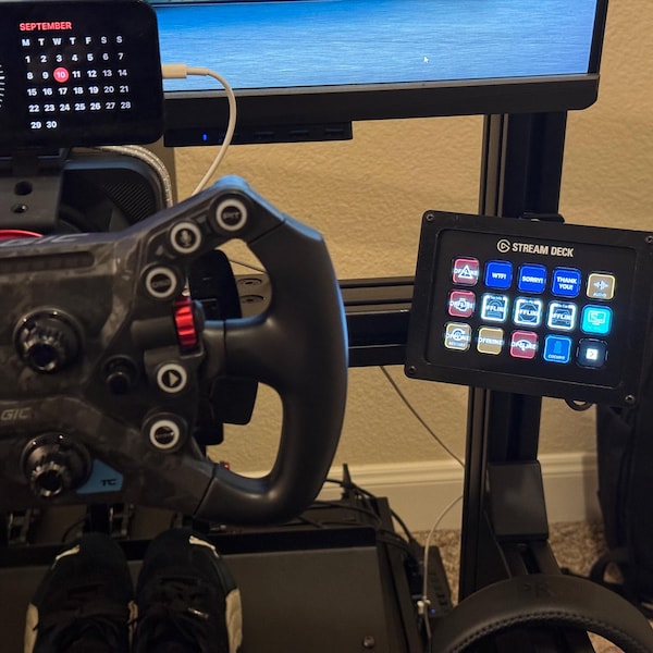 Custom Racing Sim Enclosure Elgato Stream Deck MK2 Articulating Enclosure: Sim Racing Rig Mount - Etsy