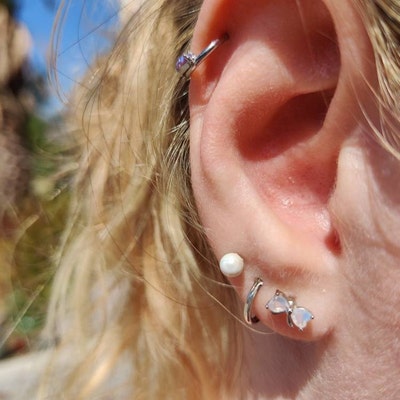 16g Venus Medusa Lip Piercing Lippy Loop Labret Surgical Steel Bar ...