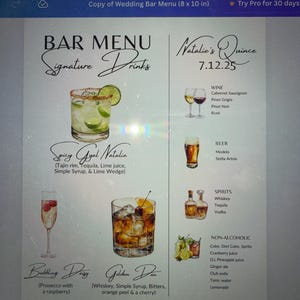 Bar menu sign photo from Daisy