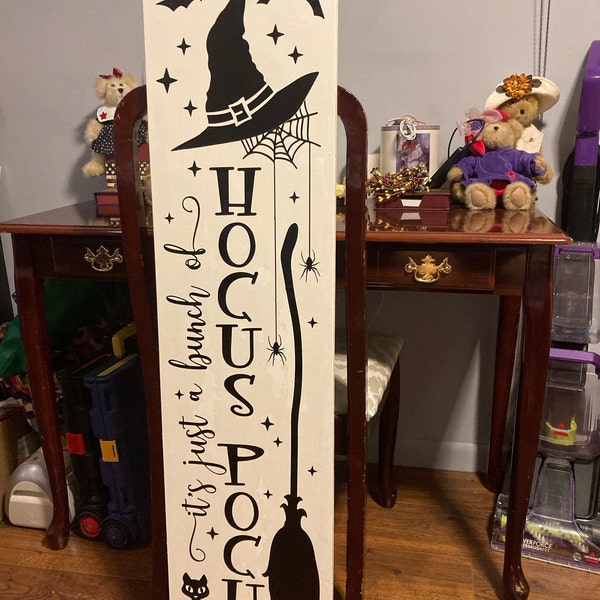 Hocus Pocus SVG, Halloween Porch Sign Cut File, Spooky Season Leaner ...