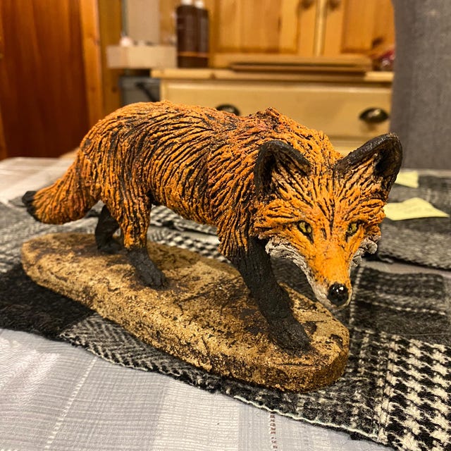 Fox Sculpture Handmade in Ceramic by Paul Szeiler - Etsy