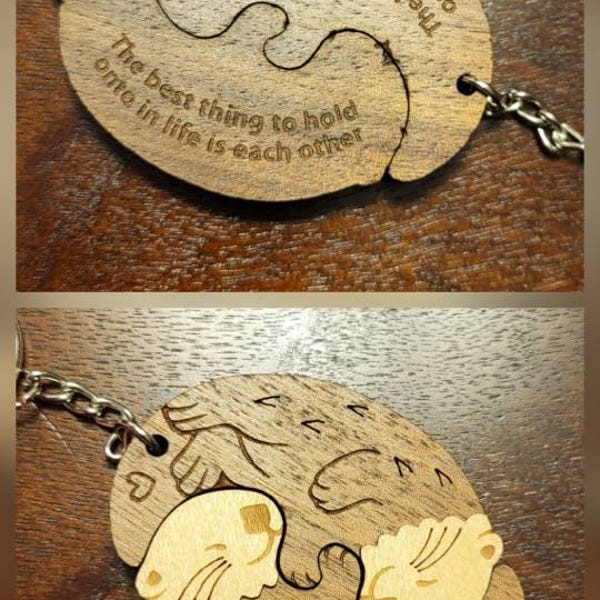 Interlocking Fox and Rabbit Couple Keychains - Friendship or ...