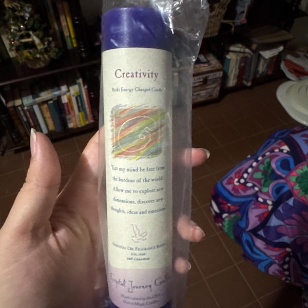 Reiki Charged Intention Candles, 7" Herbal Scented Manifestation Candle ...
