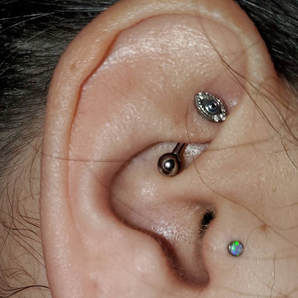 16G Evil Eye Eyebrow Ring/rook Barbell/curved Barbell/rook Earring/rook ...