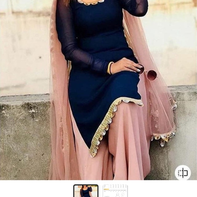 Festive Wear Blue Long Designer Dresses at Rs 1200/piece in Surat | ID:  24015453255