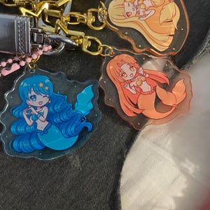 Mermaid Melody Pitchi Pitchi Pitch Acrylic Keychain Charm I Double