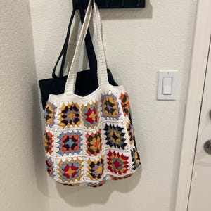 Granny Square Bag, Crochet Bag, Crochet Purse, Crochet Tote