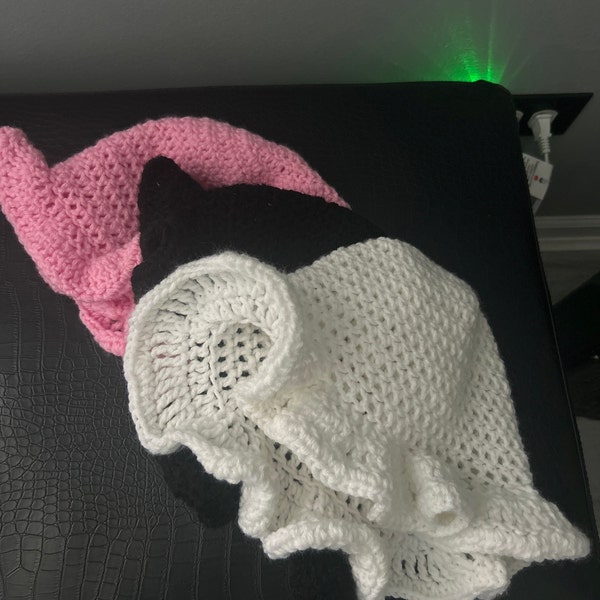 White Crochet Ruffle Bucket Hat Etsy