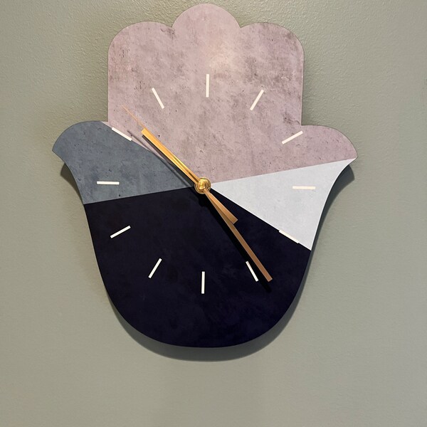 Geometric Wall Clock, Minimalist Wall Clock, Large Wall Clock, Modern ... - Geometric Shaped Wall Clock For Apartment Decor