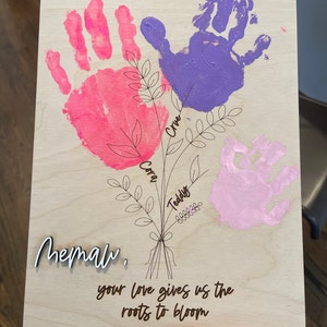 Mothers Day Gift From Grandkids DIY Handprint Mothers Day - Etsy