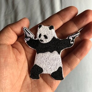 Panda Patch Funny Patchiron on Patch Panda Sew on Patch - Etsy