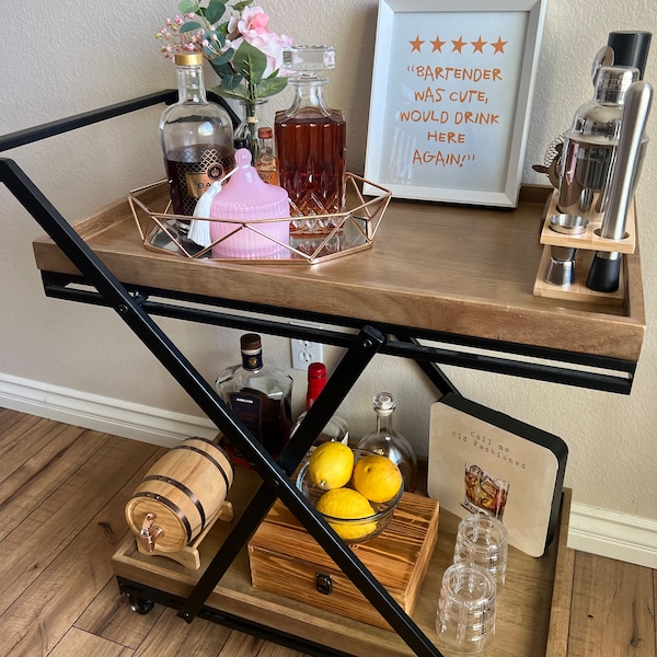 Bar Cart Print | Bar Cart Decor | Aesthetic Room Decor | Trendy Wall ...