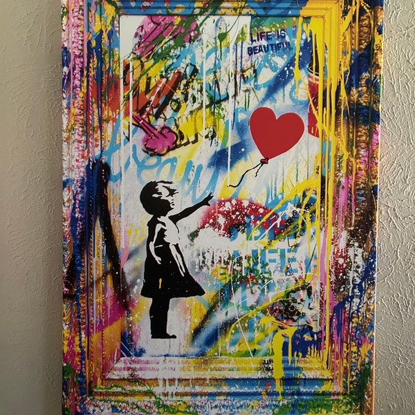 3er Set Banksy Inspired Graffiti Leinwandbilder Streetart (Neu (gemäss 3er Set Banksy Inspired Graffiti Leinwandbilder Streetart (Neu (gemäss