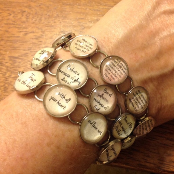 Encouragement Scriptures, Silver-Plated Bible Verse, Charm Bracelet