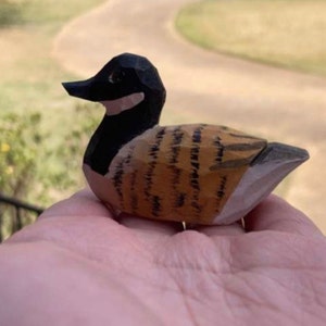 Canada Goose Figurine Decoration Miniature Handmade Wooden Statue Duck Art Decoy Carved Bird Geese Branta Small Animals Collectible Etsy