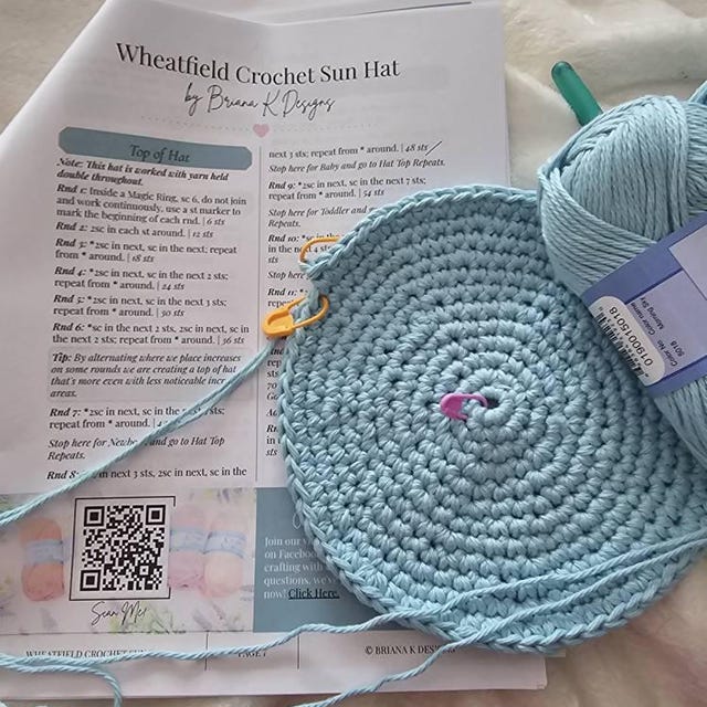 A customer's finished Wheatfield Sun Hat Crochet Pattern