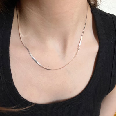 4mm Silver Chain Men Solid 925 Sterling Silver Round Box Link Chain - 4mm Strong Everyday Necklace Sturdy Silver Link Chain