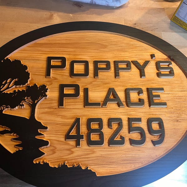 Double Sided or Single Sided Carved Wood Address Sign - Etsy