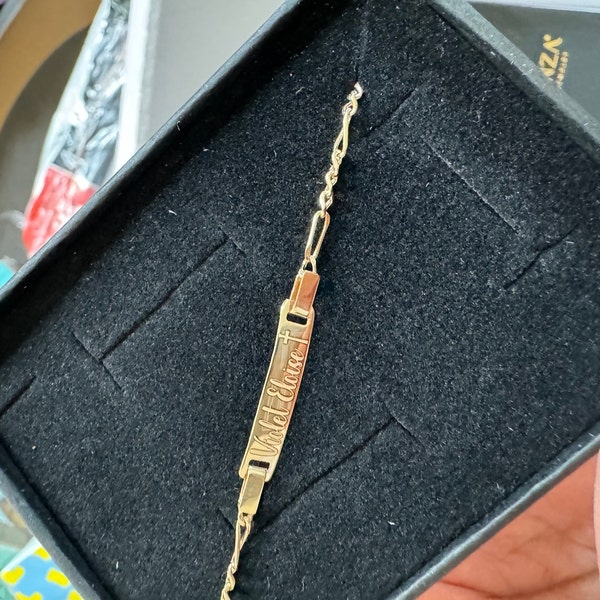 Near Me 18KT Yellow Gold Baby ID Bracelet Holy Grace Baby Gold
