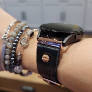 Black Leather Rose Gold Samsung Galaxy Active Band Rose Gold Galaxy ...