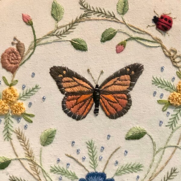 Butterfly Wreath Pattern for Stumpwork and Surface Embroidery - Etsy