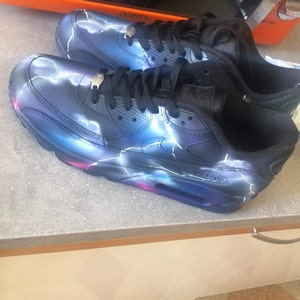 nike air max 90 blue galaxy style painted