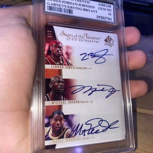 Rare Michael Jordan, LeBron James, Kobe Bryant Autographed Card Up