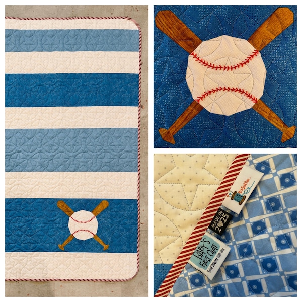 Baseball and Bats Quilt Block Pattern: Sports FPP (PDF Download) - Etsy