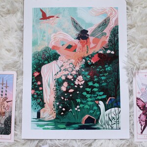 9x12 Signed Print - Two Fairies Embracing | Original Art, Drawing