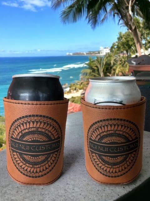 Customer photo of Custom Logo Engraved Leatherette Beverage Holder from Nui