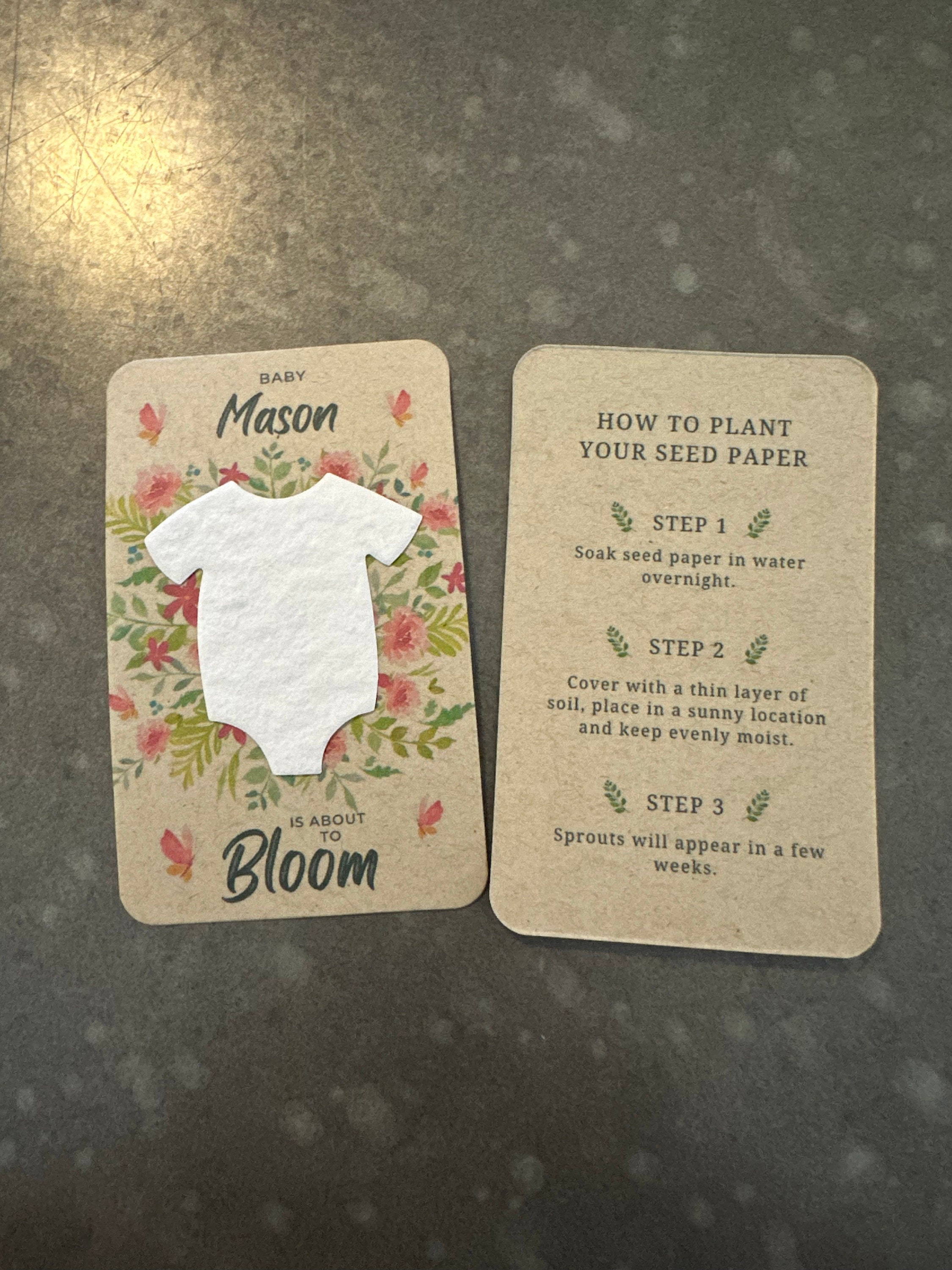 Baby In Bloom Baby Shower Favors For Guests - Wildflower Seed Packets Alternative - Good For Goodie Bags or Prizes