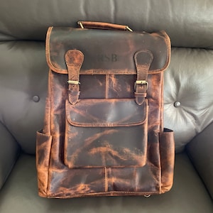 Leather Backpack for Men Women Handmade Personalised Laptop Bag Trekking  Hiking Rucksack Mothers Day - Etsy