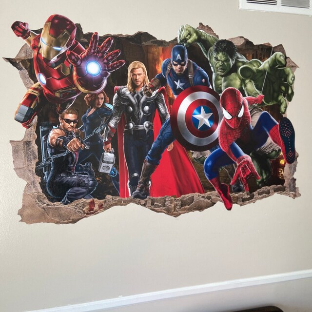 New Classic Avengers Peel and Stick Wall Decals RMK4289SCS Marvel Superhero  Children Room Stickers 