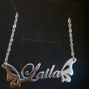 Personalized Butterfly Name Necklace 14K Gold For Her