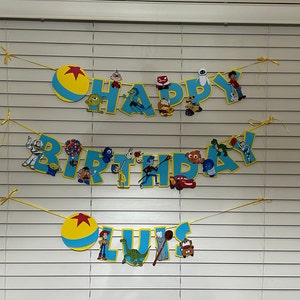 Pixar Birthday Banner/pixar Party/pixar Theme/pixar Decorations/pixar ...
