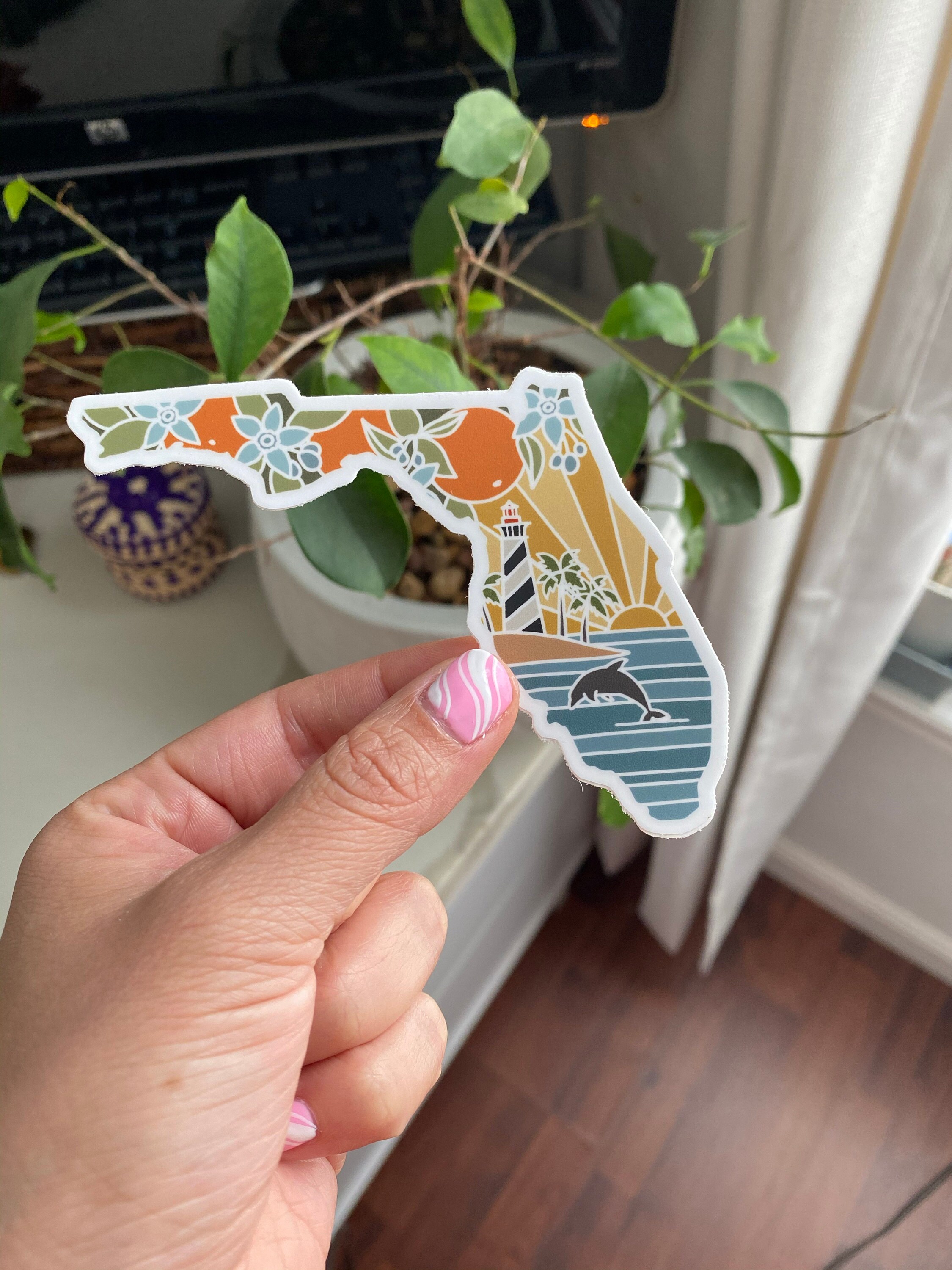 Florida Durable Sticker | High Quality Bumper Sticker | United States Vinyl Decal | Weatherproof Sticker | Water Bottle Sticker | 4&quot;
