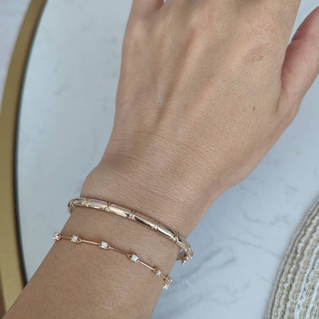 Diamond Tennis Bracelet / 14k Solid Gold Genuine Natural Diamond Tennis Bracelet / 14k Solid Gold Genuine Natural