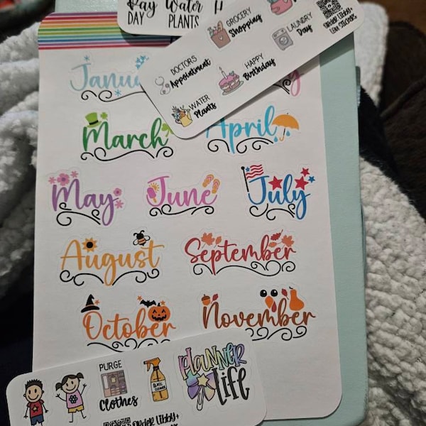 Months of the Year Planner Sticker | Bullet Journal | Large Stickers ...