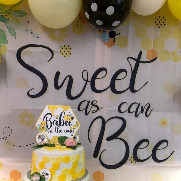 Happy Bee Day Wooden Cake Topper - 5.9" Wide For Boy Or Girl Birthday Party - View #10