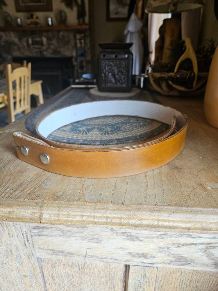 Heavy Duty Solid Leather Custom Fitted Belt Men, Women, Kids Plain Belt