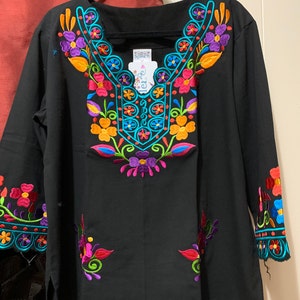 Mexican Floral Embroidered Blouse. Size S 3X. Colorful Floral Mexican ...