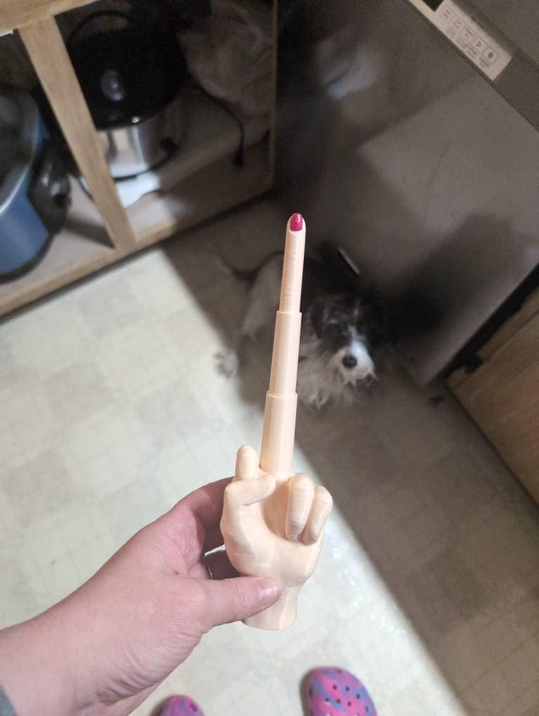 Collapsing Middle Finger | Gag Gift | Desk Toy | Fun Fidget Toy | Stocking Stuffer | 3D Printed