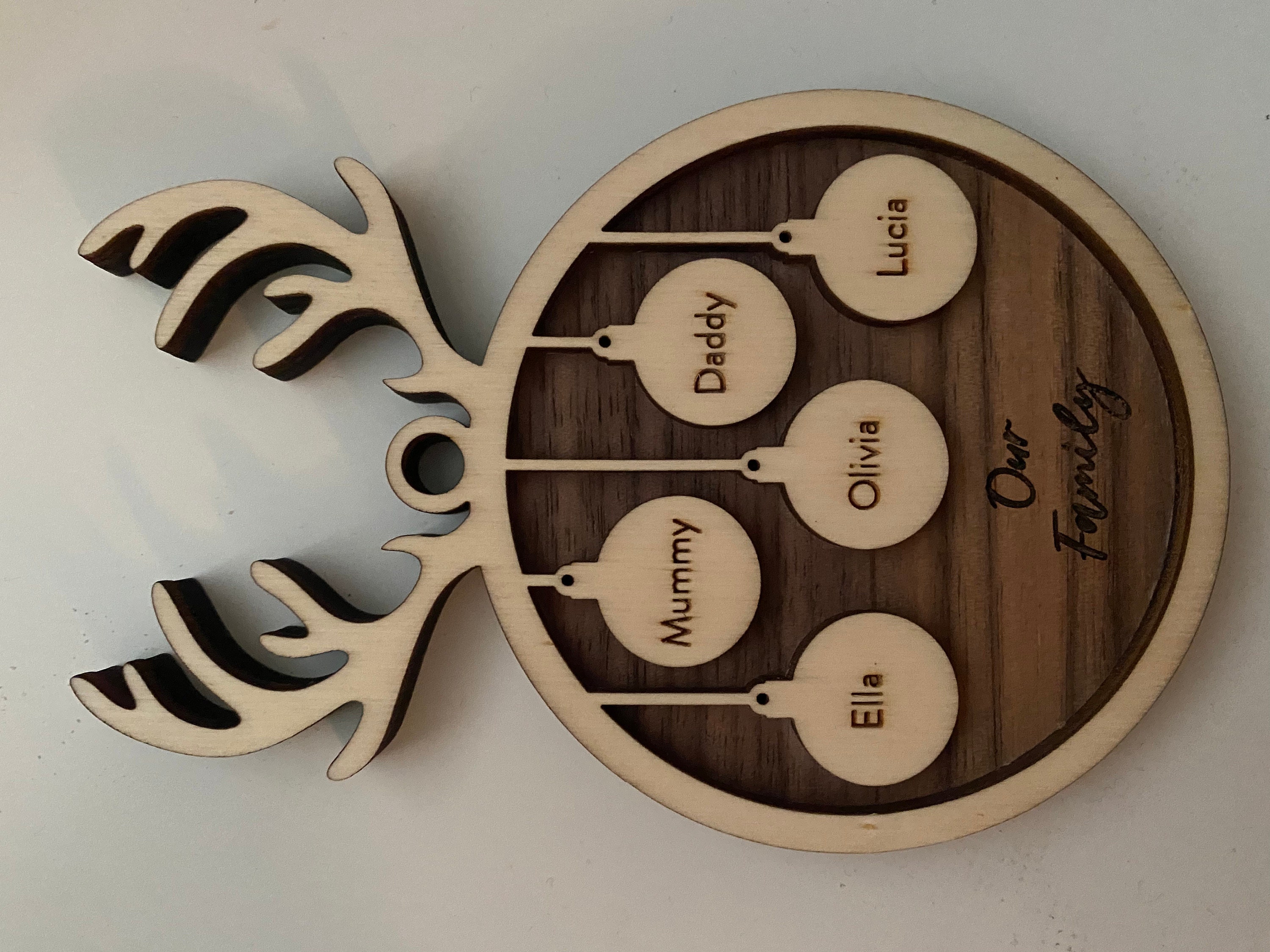 Personalised Family Christmas Ornament, Hanging Stockings, Custom, Family Gift Decor, First Family Christmas Decoration, Names, 2021 2022